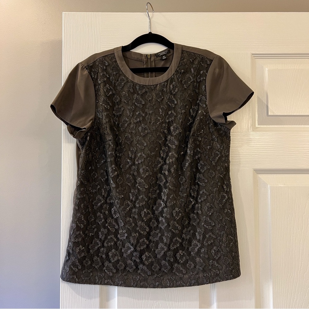 Elegant Lace Overlay Top by Ann Taylor
